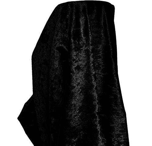 A-Express Stoff Pannesamt Sanft Samt Karneval Bekleidung Kostüm Dekostoff Gardinenstoff Schneiderei Stoff 140cm Breite - 1 Meter 100cm x 140cm Schwarz von A-Express