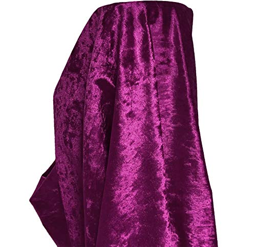 A-Express Stoff Pannesamt Sanft Samt Karneval Bekleidung Kostüm Dekostoff Gardinenstoff Schneiderei Stoff 140cm Breite - 1 Meter 100cm x 140cm Violett von A-Express