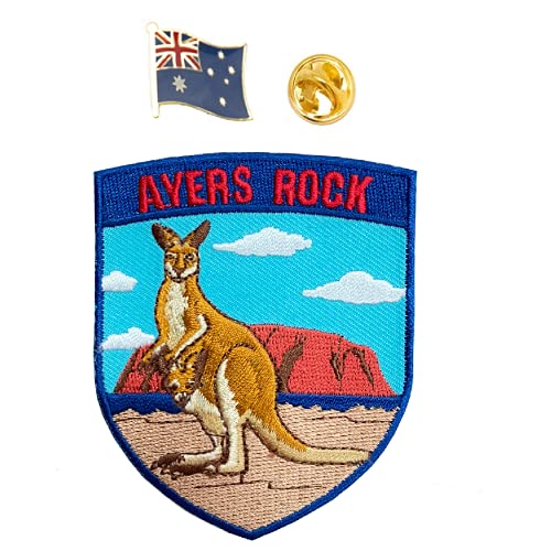 A-ONE 2 Stück – Kangaroo Australien Aufnäher zum Aufbügeln, Stickerei-Applikation, Anstecknadeln, Anstecknadeln für Handtaschen, Rucksack, patriotischer Aufnäher, Reise-Souvenir, Emblem Nr. 170P von A-ONE