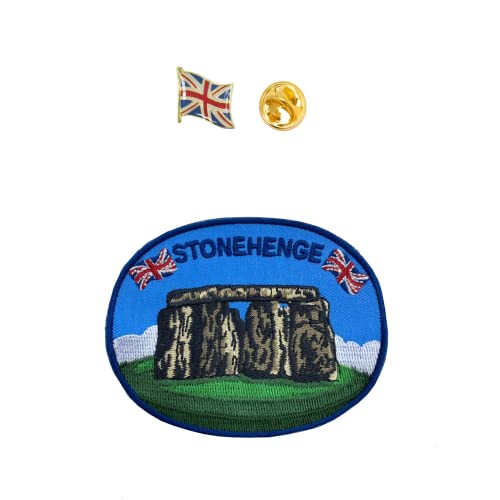 A-ONE 2 Stück Set- Stonehenge Aufnäher zum Aufnähen oder Aufbügeln Nr. 166P von A-ONE