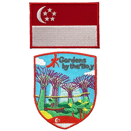 A-ONE Gardens by The Bay Stickerei-Aufnäher + Singapur-Aufkleber, patriotisches Sehenswürdigkeits-Abzeichen, personalisierte Aufnäher zum Aufbügeln für Hemden, Schuhe, Taschen, Reparatur Nr. 414C von A-ONE