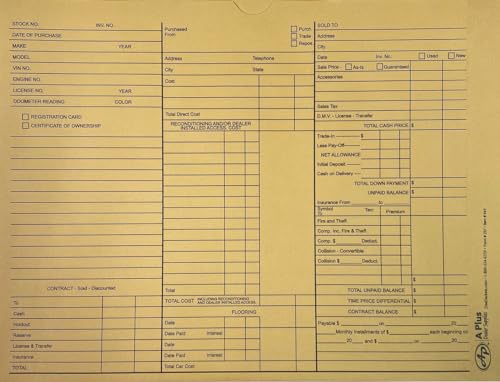 A Plus Dealer Supplies 3-in-1 Fahrzeughändler-Aktenhüllen – Buff #237-500 Menge (W14*) von A Plus Dealer Supplies