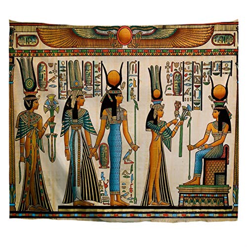 A.Monamour Wandteppiche Ägyptischer Dekor Ägyptischer Papyrus, Der Königin Nefertari Macht Ein Angebot Zu Isis Bild Druck Stoff Hippie Mandala Wandkunst Wandbehang Tischdecke Tagesdecke 203x153cm von A.Monamour