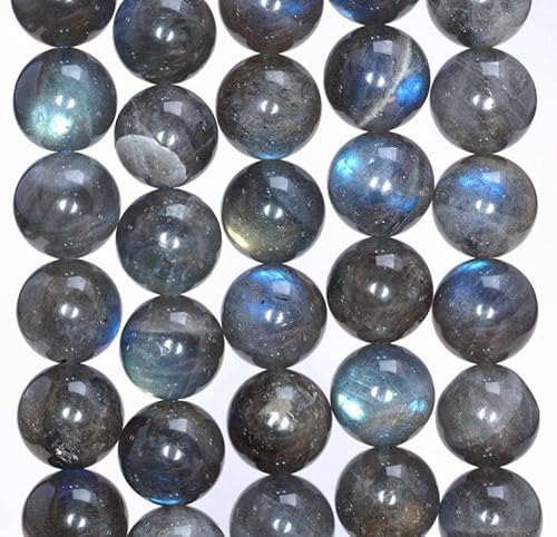 A.R Gems Natürliche Labradorit-Perlen, AAA, echte schöne Qualität, natürlicher Labradorit, blaue Feuerperle. Edelstein 6 mm runde Perlen, wunderschöne natürliche Perlen, Schmuckherstellung, von A.R Gems