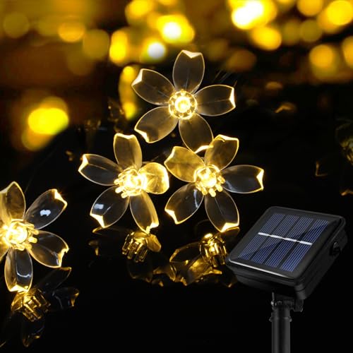 A.bigwhale Lichterkette Solar Außen Wetterfest, Solar Lichterketten Aussen Blume 40 LED, Wasserdicht 8 Modes Outdoor Lichterkette für Garten Terrasse Balkon Party Hochzeit Patio von A.bigwhale