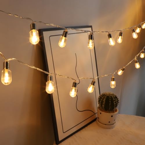 LED Lichterkette Batterie, 20 LED Lichterkette mit Timer, Lichterkette Mini Bulb Warmweiß 2m, Lichterkette für Innen, Zimmer, Party, Weihnachten, Hochzeit, Innendekoration, Batteriebetrieben von A.bigwhale