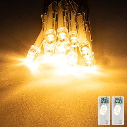 LED Lichterkette Batterie-10 LED Lichterkette mit Timer, Warmweiß Lichterketten für Innen, Weihnachten, Schlafzimmer, Party, Hochzeit (2 Stück) von A.bigwhale