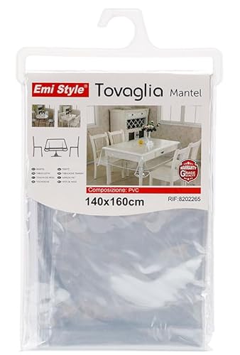 A2ZWORLD Transparente rechteckige PVC-Tischdecke, wasserdichte, schützende, plastifizierte Tischdecke, leicht zu reinigen (140 x 160 cm), AB3226X von A2ZWORLD