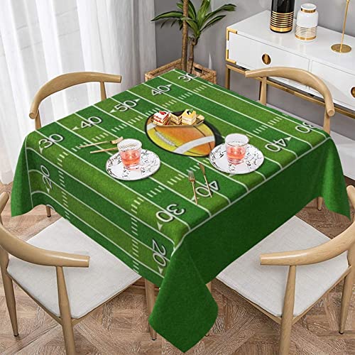 AABSTBFM Quadratische Tischdecke 137 x 137 cm – American Football Field Ball Sport bedruckte waschbare Tischdecke wasserdicht knitterfreie Tischdekoration Tischdecke von AABSTBFM