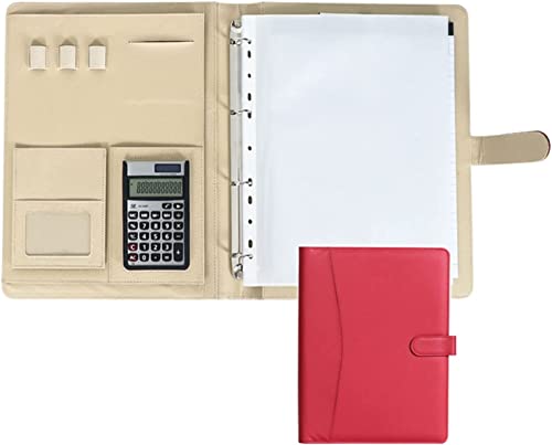 A4 Arbeitsmappe, Klemmbrett, Portfolio, 4-Ring-Padfolio für Damen und Herren, abnehmbarer Ordner und Taschen für Tablet, Lebenslauf und Dokumente von AADDFDD