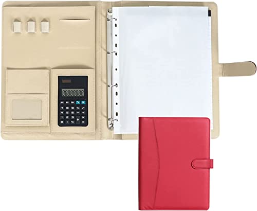 A4 Arbeitsmappe, Klemmbrett, Portfolio, 4-Ring-Padfolio für Damen und Herren, abnehmbarer Ordner und Taschen für Tablet, Lebenslauf und Dokumente von AADDFDD