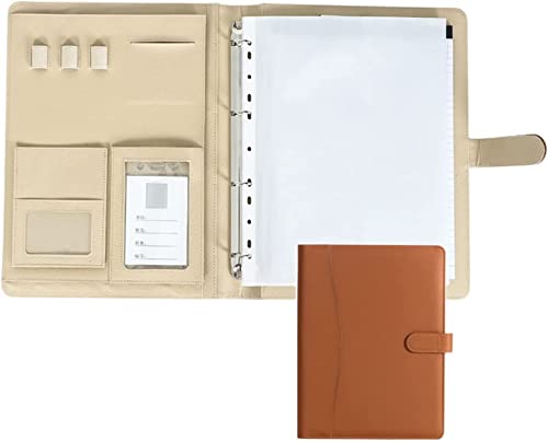 A4 Arbeitsmappe, Klemmbrett, Portfolio, 4-Ring-Padfolio für Damen und Herren, abnehmbarer Ordner und Taschen für Tablet, Lebenslauf und Dokumente von AADDFDD