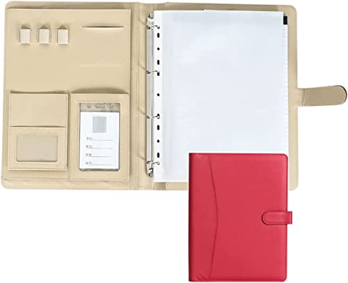 A4 Arbeitsmappe, Klemmbrett, Portfolio, 4-Ring-Padfolio für Damen und Herren, abnehmbarer Ordner und Taschen für Tablet, Lebenslauf und Dokumente von AADDFDD