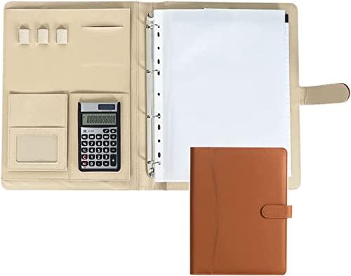 A4 Arbeitsmappe, Klemmbrett, Portfolio, 4-Ring-Padfolio für Damen und Herren, abnehmbarer Ordner und Taschen für Tablet, Lebenslauf und Dokumente von AADDFDD