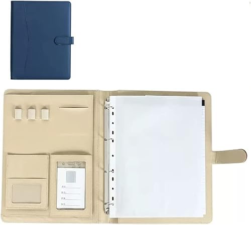 A4-Arbeitsmappe, Klemmbrett-Mappe, 4-Ring-Padfolio, professioneller Portfolio-Ordner, Organizer, Aktentasche, personalisierte Dokumentenmappe für Tablets, Lebensläufe, Dokumente von AADDFDD