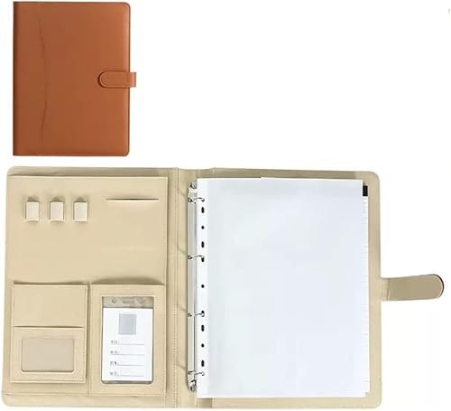 A4-Arbeitsmappe, Klemmbrett-Mappe, 4-Ring-Padfolio, professioneller Portfolio-Ordner, Organizer, Aktentasche, personalisierte Dokumentenmappe für Tablets, Lebensläufe, Dokumente von AADDFDD