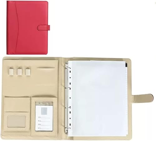 A4-Arbeitsmappe, Klemmbrett-Mappe, 4-Ring-Padfolio, professioneller Portfolio-Ordner, Organizer, Aktentasche, personalisierte Dokumentenmappe für Tablets, Lebensläufe, Dokumente von AADDFDD