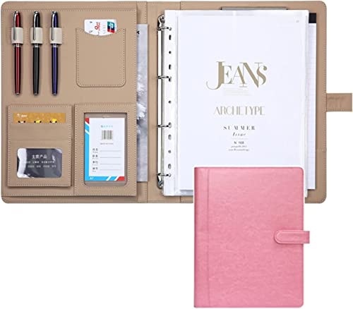 AADDFDD A4-Arbeitsmappe, Klemmbrett, Ordner, Portfolio, Business-Ordner, Padfolio, A4, Executive-Datei, legaler Dokumenten-Organizer mit Taschen für Männer und Frauen von AADDFDD