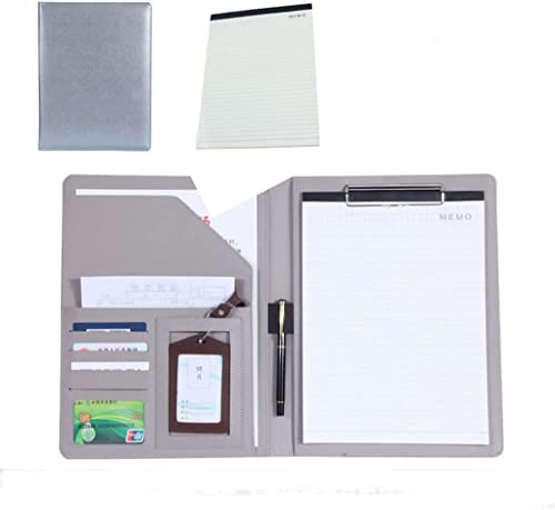 AADDFDD A4-Arbeitsmappe, Klemmbrett-Mappe, PU-Leder, Business-Padfolio-Notizbuch mit Klemmbrett in Briefgröße, A4-Portfolio-Ordner für Organizer, Ordner, Vorstellungsgespräche, Lebenslauf, von AADDFDD