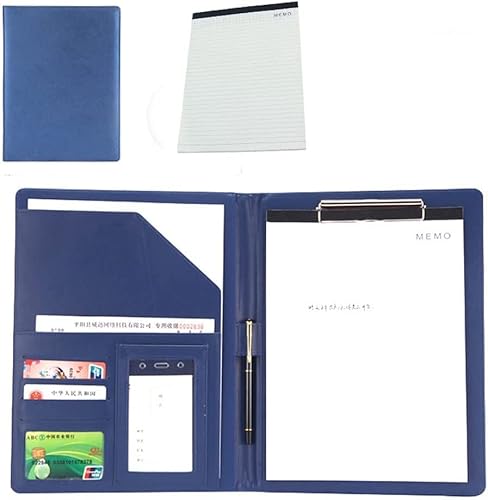 AADDFDD A4-Arbeitsmappe, Klemmbrett-Mappe, PU-Leder, Business-Padfolio-Notizbuch mit Klemmbrett in Briefgröße, A4-Portfolio-Ordner für Organizer, Ordner, Vorstellungsgespräche, Lebenslauf, von AADDFDD