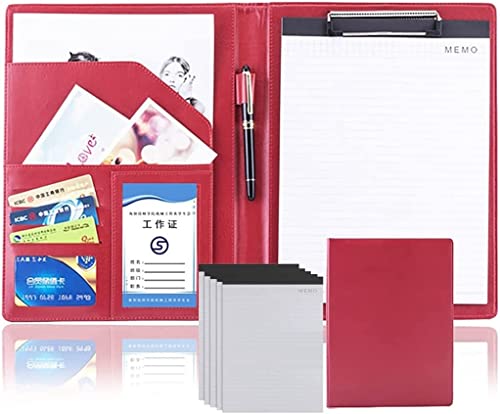 AADDFDD A4-Arbeitsmappe, Klemmbrett-Mappe, Padfolio-Ordner, PU-Leder, Business-Dokumenten-Organizer, Briefgröße mit Klemmbrett, Quittungshülle für Rechtsblockhalter, Briefgröße A4 von AADDFDD