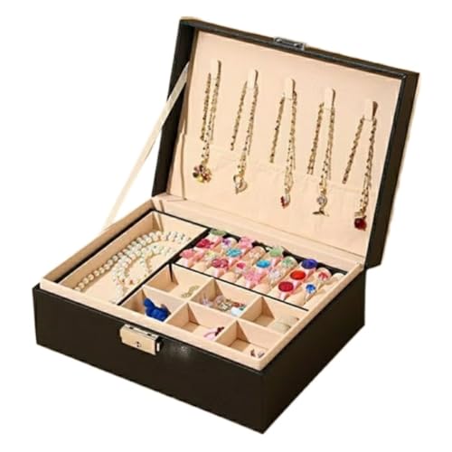 AADDFDD Schmuckkästchen, Einfache und praktische Aufbewahrungsbox Schmuck-Aufbewahrungsbox Doppellagige Ring-/Ohrring-Schmuck-Aufbewahrungsbox Home Schmuckschatulle von AADDFDD