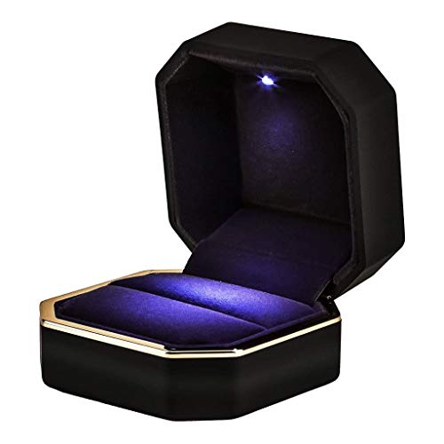 AADDFDD Schmuckkästchen, Hochzeit Anhänger Box LED beleuchtet Deluxe Schmuck Geschenk Engagement Display Lagerung von AADDFDD