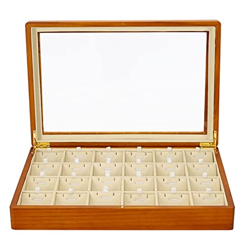 AADDFDD Schmuckkästchen, Schmuckschatulle, Schmuckaufbewahrungsbox, multifunktionale Schmuckaufbewahrungsbox aus Holz, Mikrofaser, Ring-Display-Tablett, Armband-Aufbewahrungsbox, Schmuck-Display-St von AADDFDD