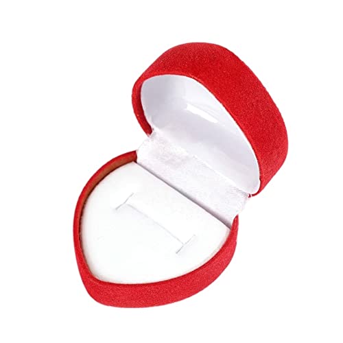 AADDFDD Schmuckkästchen, Schmuckschatulle Ringschatulle Samt Rot Herz Ohrring Displaybox Box Schmuck Hochzeit von AADDFDD