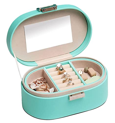 AADDFDD Schmuckkästchen, Schmuckschatulle Schmuckschatulle Tragbare Organizer Reise Leder Schmuck Ring Organizer Etui Aufbewahrungsbox Damen Schmuck Organizer von AADDFDD