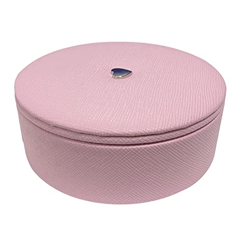 AADDFDD Schmuckkästchen, Schmuckschatulle Verpackung Rosa Leder Runde Box Armband Schmuck Display Geschenkbox Armbandbox von AADDFDD