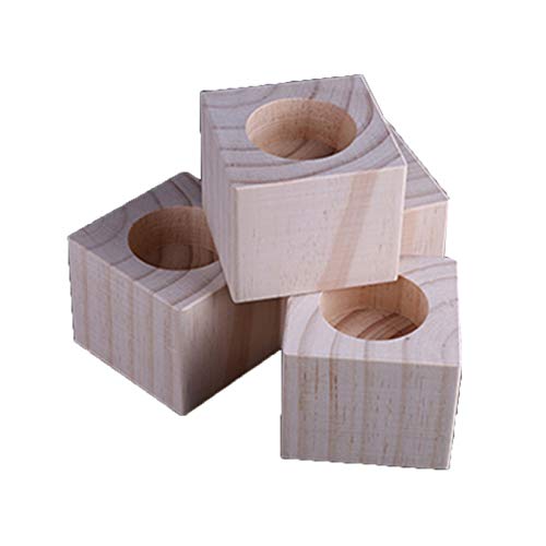 AADDFDD Tischbein Möbelbeine, 4 Stück, Möbelbeine aus Holz, Möbelerhöhung für Wohnmöbel, quadratisches rundes Loch, erhöht die Möbelhöhe um 10 cm, Holztisch, Schreibtisch, Bett, Aufzug von AADDFDD