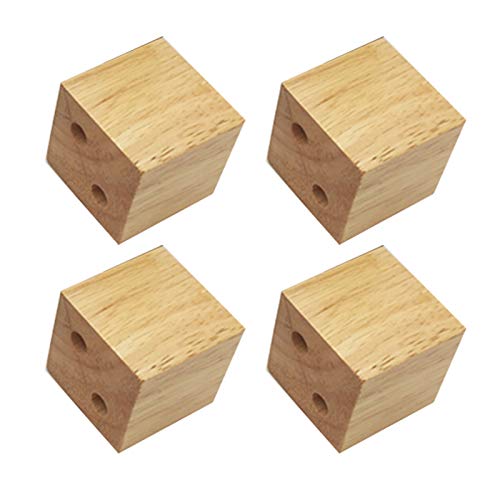 AADDFDD Tischbein Möbelbeine 4 Stück Möbelfüße Holz Tischbeine Massivholz Ersatzmöbelbeine für Sofa Bett Schrank Stuhl Couch Füße Holz Quadratischer Holzblock,Holzfarbe von AADDFDD