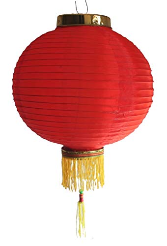 AAF Nommel ® Lampion 1 Stk. Nylonstoff rot rund Ø 40 cm, asiatisch traditionell, Nr. 140 von AAF Nommel