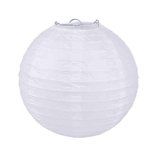 AAF Nommel Lampion Laternen Papierlaterne Lampenschirm Hochtzeit Party Dekoration Ballform Weiß 30cm von AAF Nommel