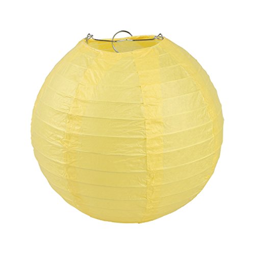 AAF Nommel Lukis 1stk. Einfarbiger Lampion Papierlaterne Rund Dekor für Garten, Party, Hochzeit (Gelb, 20cm) von AAF Nommel