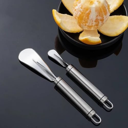 Stainless Steel Pomelo Opener | Grapefruitmesser Kitchen Gadgets | Edelstahl Orangenschäler mit langem Griff | Kreativer Zitrusschäler Küchenhelfer für Zitrusfrüchte, Zitrone oder Orange (1/2 Stück) von AALLYN