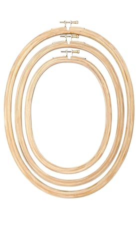 AARNAV Ovaler Kreuzstich aus Holz | ovaler Stickrahmen | ovale Ringrahmen | DIY Handwerk Nähen ovale Form Reifen | Größen von 20,3 cm bis 30,5 cm | wählen Sie Ihre Größe (30,5 cm ovaler Reifen) von AARNAV