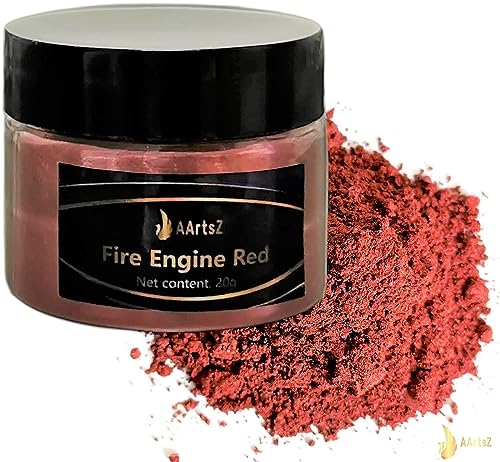 Epoxidharz Farbe Metallic (Fire Engine Red/Sheen Red 20g), AArtsZ Mica Puder Pulver, Epoxy Resin Farbe, Pigment, Farbpigmente Pigmentpulver Farben für Kosmetisches Qualität,Niveau Lipgloss Seifenfarbe von AArtsZ