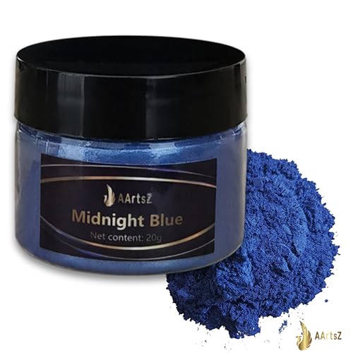 Epoxidharz Farbe Metallic Farbe 20g, AArtsZ Mica Powder Pulver, Epoxy Resin Farbe, Pigment, Farbpigmente Pigmentpulver Farben für Kosmetisches Qualität,Niveau Lipgloss Seifenfarbe (Midnight Blue/Blau) von AArtsZ