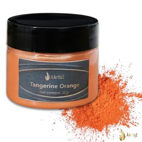 Epoxidharz Farbe Metallic Puder (Tangerine Orange) 20g Jar, AArtsZ Mica Powder Pulver, Epoxy Resin Farbe, Farbpigmente, Pigmentpulver für Kosmetisches Qualität, Niveau Lipgloss, Badebomb, Seifenfarben von AArtsZ