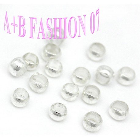 100 Quetschperlen versilbert 2-4 mm (3,5 mm) von AB-Fashion 07