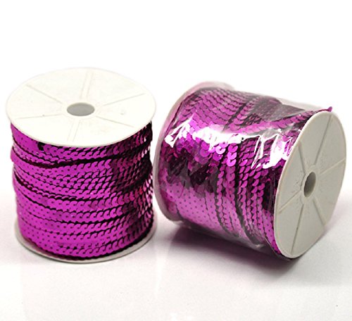 5 m Paillettenband 6 mm Holo oder AB-Farben (0,41€ je Meter) (Fuchsia) von AB-Fashion07