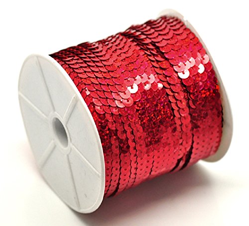 5 m Paillettenband 6 mm Holo oder AB-Farben (0,56€ je Meter) (Rot AB) von AB-Fashion07