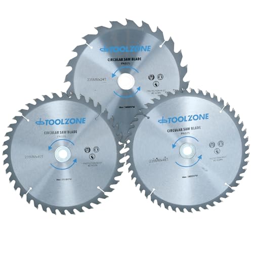 3PC 235mm Streifen aus TCT scie Rundschreiben 24/40 und 48 Zähnen INC Ringe kameraadapter TE518 von AB Tools