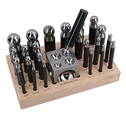 AB Tools - 25-teiliges Stanz-Set für Schmuckwerkzeug, Legierter Stahl, Schwarz von AB Tools