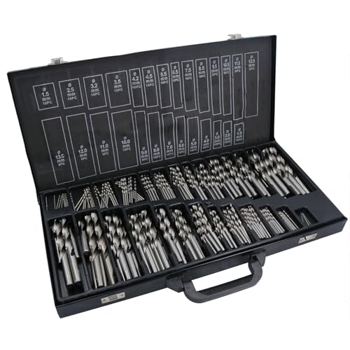 HSS-G Metrisches Bohrer-Set, 230-teilig, Split-Punkt-Bohrer, Metall, Kunststoff, Kupfer, 1 mm – 13 mm von AB Tools