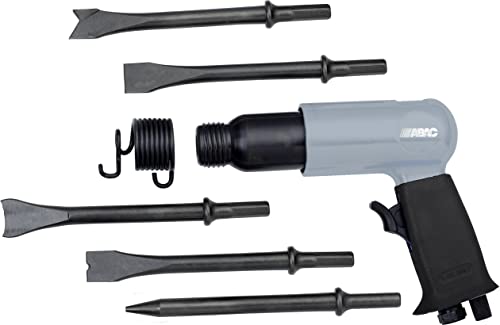 ABAC Meißelhammer G-475 - Kunststoffkoffer mit Zubehör (5 Meißel 175 mm + Haltefeder + Miniöler + Plastikflasche) - 4500 Hübe/min von ABAC