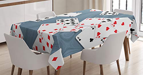 ABAKUHAUS Abstrakt Tischdecke, Alte Spielkarten, Für den Inn und Outdoor Bereich geeignet Waschbar Druck Klar Kein Verblassen, 140 x 200 cm, Blaugrau Schwarz Rot ABAKUHAUS Abstrakt Tischdecke, Alte Spielkarten, Für den Inn und Outdoor Bereich geeignet Waschbar Druck Klar Kein Verblassen, 140 x 200 cm, Blaugrau Schwarz Rot von ABAKUHAUS