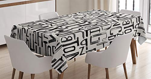 ABAKUHAUS Abstrakt Tischdecke, Grunge Letters Pattern, Pflegeleicht mit Modernster Druck Technologie Waschbar und Personalisiert, 140 x 200 cm, Anthrazit grau Weiß ABAKUHAUS Abstrakt Tischdecke, Grunge Letters Pattern, Pflegeleicht mit Modernster Druck Technologie Waschbar und Personalisiert, 140 x 200 cm, Anthrazit grau Weiß von ABAKUHAUS